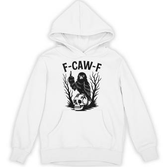 F Caw F Gothic Crow Middle Finger Skull Hoodie - Thegiftio