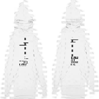 Faith Over Fear Small Cross Christian Minimalist Religious Hoodie | Mazezy