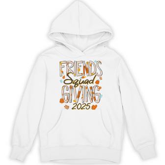 Friends Squad Giving 2025 Thanksgiving Autumn Pumpkin Leaves Hoodie - Thegiftio UK