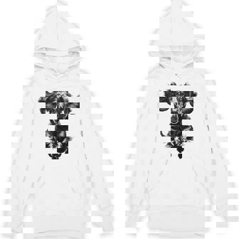 Dachshund In Jump As A Cool Portrait Hoodie - Thegiftio