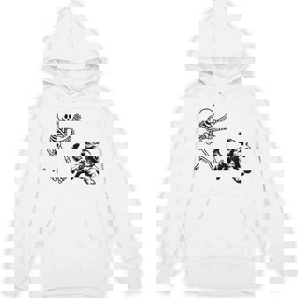 Doodle Running Skeleton Halloween Hoodie - Monsterry