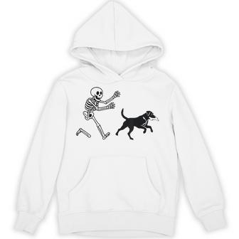 Labrador Running Skeleton Halloween Hoodie - Thegiftio UK