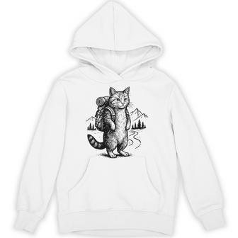 Outdoor Hiking Cat Backpacking Animals Hoodie - Monsterry