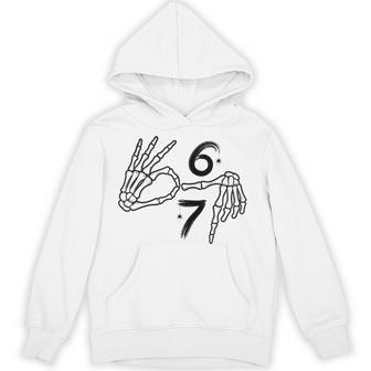 Six Seven 6 7 Meme 67 Skeleton Hand Halloween Costume Hoodie - Monsterry