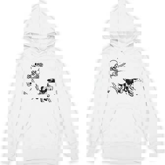 German Shorthaired Pointer Running Skeleton Halloween Hoodie | Mazezy