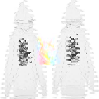 German Shepherd Colorful Pop Art Tie Dye Watercolor Unisex Hoodie | Mazezy