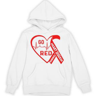 Go Red February American Heart Health Month Awareness Hoodie | Mazezy