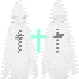 Green Christian Jesus Cross Unisex Hoodie | Mazezy