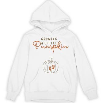Growing A Little Pumpkin Pregnancy Reveal Halloween Hoodie - Thegiftio UK