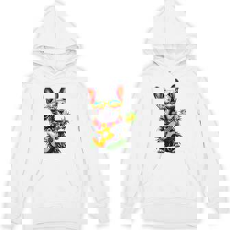 Hawaiian French Bulldog & Pineapple Ukulele Summer Vacation Hoodie | Seseable UK