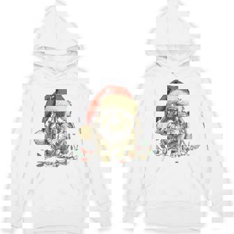 Holland Lop Rabbit Bunny Chew Christmas Light Xmas Holiday Hoodie | Mazezy