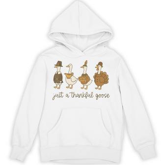 Just A Thankful Goose Goose Turkey Thanksgiving Hoodie - Thegiftio UK