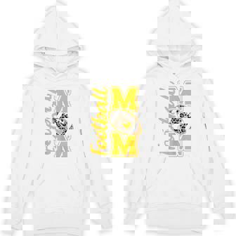 Leopard Royal Blue And Yellow High School Football Mom Unisex Hoodie | Mazezy