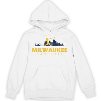 Milwaukee Baseball Vintage Minimalist Retro Baseball Lover Hoodie - Thegiftio UK