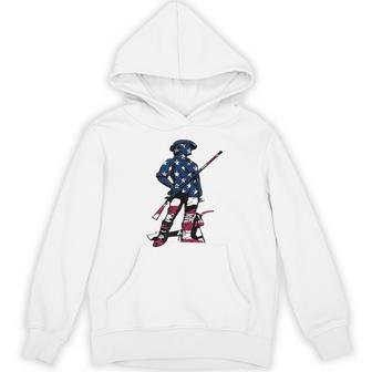 Minute Man Statue American Flag Silhouette Hoodie - Thegiftio UK