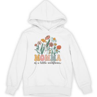 Momma Of The Little Wildflower Birthday Party Baby Shower Hoodie - Thegiftio UK