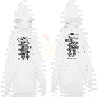 Mooey Christmas Western Highland Cow Santa Hoodie | Mazezy