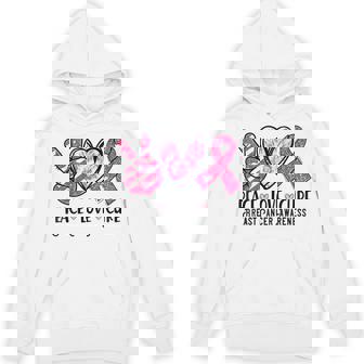 Peace Love Cure Pink Ribbon Breast Cancer Awareness Hoodie - Monsterry