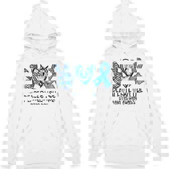 Peace Love Cure Type 1 Diabetes Awareness T1d Blue Ribbon Hoodie | Mazezy