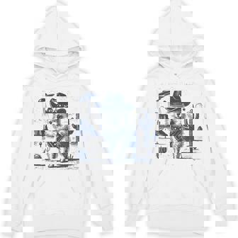 Pomeranian Cowboy Dog Vintage Ufo Wild Western Desert Alien Hoodie - Monsterry