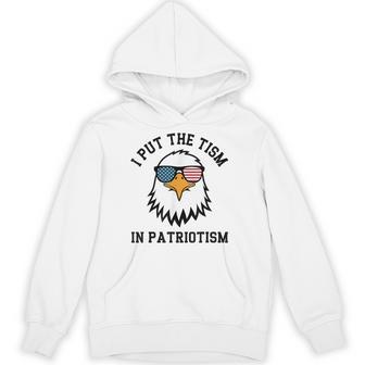 I Put The Tism In Patriotism Athletic Eagle Hoodie | Seseable UK