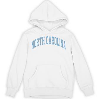 Retro North Carolina Blue Souvenir Simple North Carolina Hoodie | Mazezy