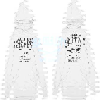 Sea Isle City New Jersey Vintage Nautical Paddles Sports Oar Unisex Hoodie | Mazezy