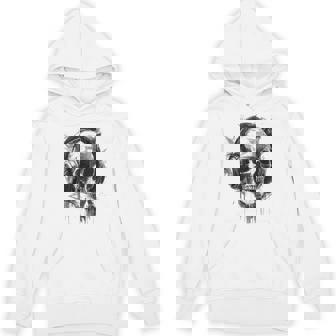 Skull With Headphones Minimalist Graphic Hoodie | Seseable CA