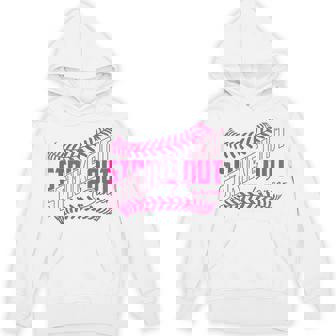 Strike Out Cancer Baseball Softball Breast Cancer Awareness Hoodie | Mazezy