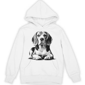 Super Cute Beagle Portrait In Lying Pose Hoodie - Thegiftio UK