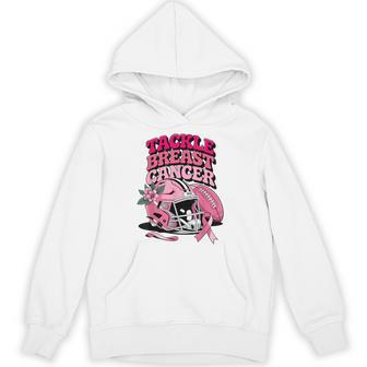 Tackle Breast Cancer Football Pink Ribbon Awareness Survivor Hoodie - Seseable