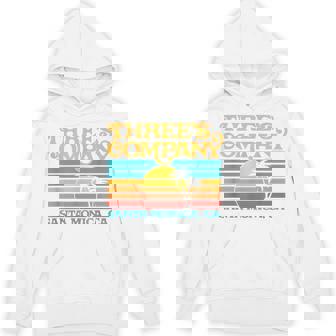 Three's Company Logo Santa Monica Retro 80'S Sunset Hoodie | Mazezy