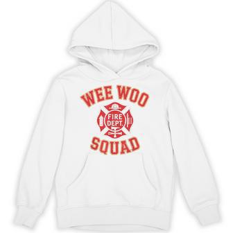 Toddler Wee Woo Squad Firefighter Fireman Fire Truck Hoodie - Thegiftio UK