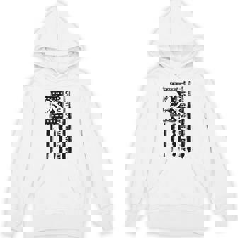 Tough Guys Wear Pink Breast Cancer Football American Flag Unisex Hoodie | Mazezy