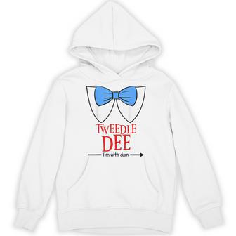 Tweedle Dee I'm With Dum Lazy Couple Halloween Costumes Hoodie - Monsterry