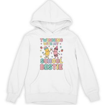 Twinning With My School Bestie Cute Matching Friend Twin Day Hoodie | Seseable UK