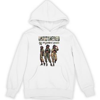 Unbothered By Negative Souls Camo Black African American Hoodie - Thegiftio UK