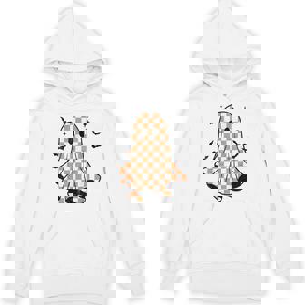 Vintage Checkered Ghost Checker Board Distressed Halloween Hoodie - Thegiftio