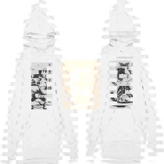 Vintage Kawaii Samurai Ninja Cat Japanese Anime Aesthetic Hoodie - Seseable