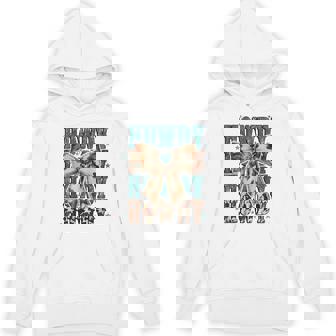 Western Coquette Turquoise Cowhide Howdy Western Mama Hoodie - Monsterry