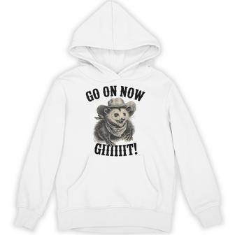 Western Opossum Vintage Country Possum Rodeo Go On Now Git Hoodie - Monsterry