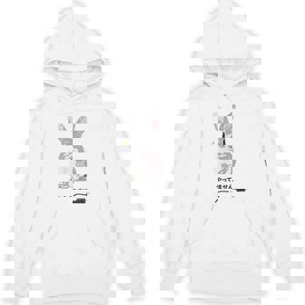 やってませんうさぎ 「I Didn't Do It」 いたずらウサギ 電源コード 面白いデザイン 黒文字 パーカー - Kawaiitshirt