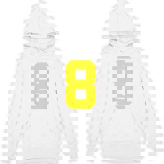 イエローナンバー8 背面 スポーツチームジャージ番号 パーカー - Kawaiitshirt