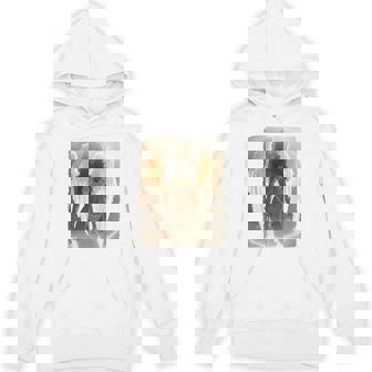 バックプリントtシャツ セクシーなブルネットエンジェルピンナップガール 長袖tシャツ パーカー - Kawaiitshirt