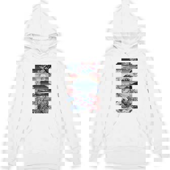 日本の桜庭 芸者 富士山 桜 木 パーカー - Kawaiitshirt