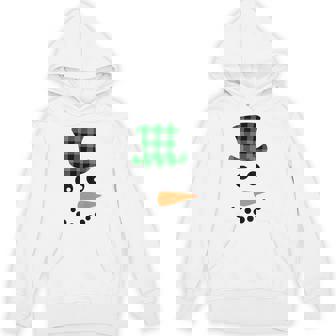 雪だるま 顔 にんじん鼻 クリスマス 冬 格子柄 サンタハット パーカー - Kawaiitshirt
