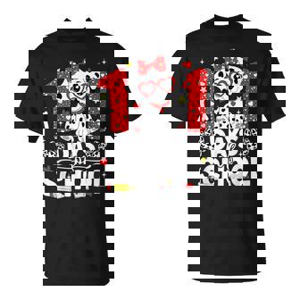 100 Days Of School Cute Dalmatian Dog 100 Days Smarter Girls T-Shirt - Monsterry