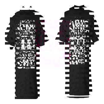 100 Days Of School Girls Soccer Coquette Bow Pink Teacher T-Shirt - Monsterry