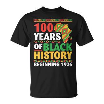 100 Years Black History Beginning 1926 Centennial Africa T-Shirt - Seseable