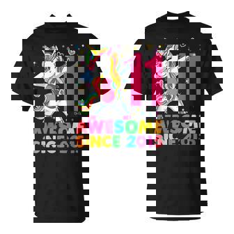 11 Years Old Unicorn Dabbing 11Th Birthday Girl Party T-Shirt | Seseable UK